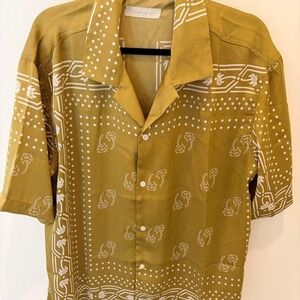 Standard Cloth Teal Kylian Scarf Shirt Size Medium/vacation/festival